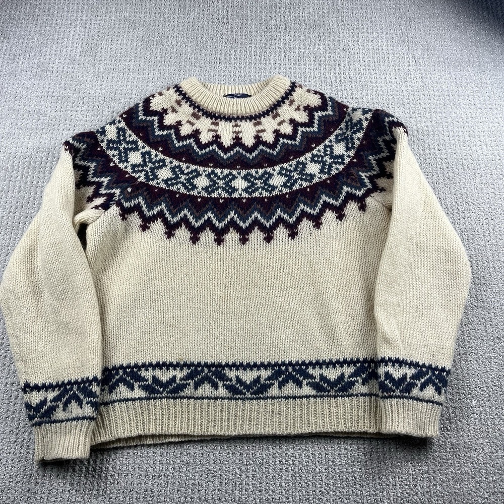 Vintage Woolrich Woman Wool Mohair Sweater Large Fair Isle Nordic Style Pullover